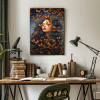 Mystical Woman with Butterflies Artistic Poster PosterGoat