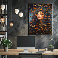 Mystical Woman with Butterflies Artistic Poster PosterGoat