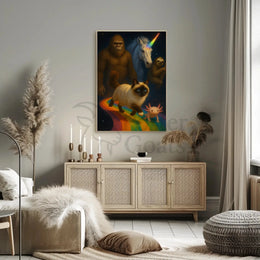 Mythical Creatures on Cosmic Pathway Animal Poster PosterGoat