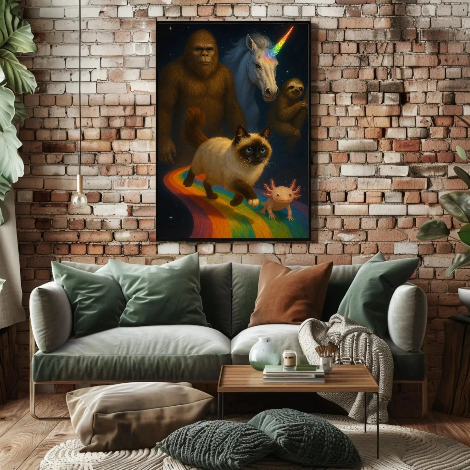 Mythical Creatures on Cosmic Pathway Animal Poster PosterGoat