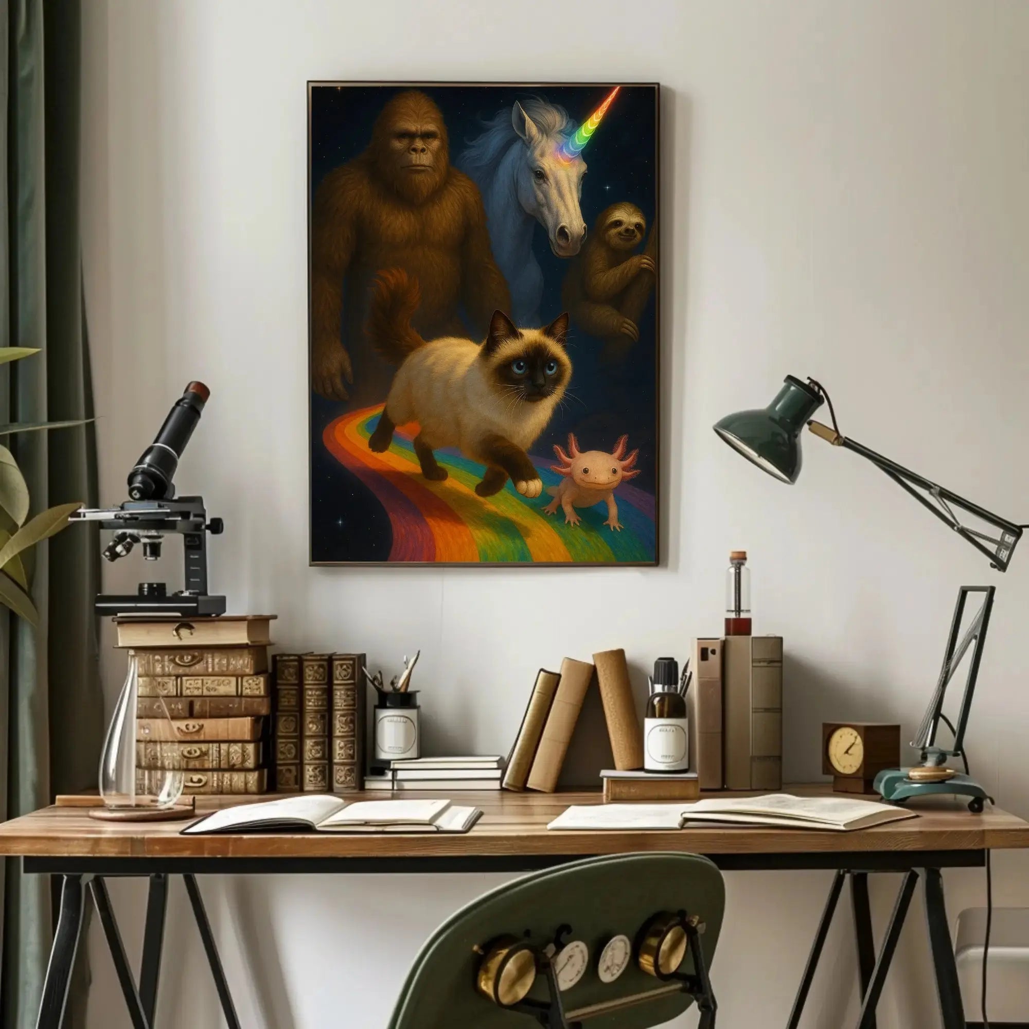 Mythical Creatures on Cosmic Pathway Animal Poster PosterGoat