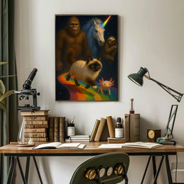 Mythical Creatures on Cosmic Pathway Animal Poster PosterGoat