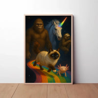 Mythical Creatures on Cosmic Pathway Animal Poster PosterGoat