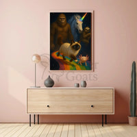 Mythical Creatures on Cosmic Pathway Animal Poster PosterGoat