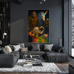 Mythical Creatures on Cosmic Pathway Animal Poster PosterGoat