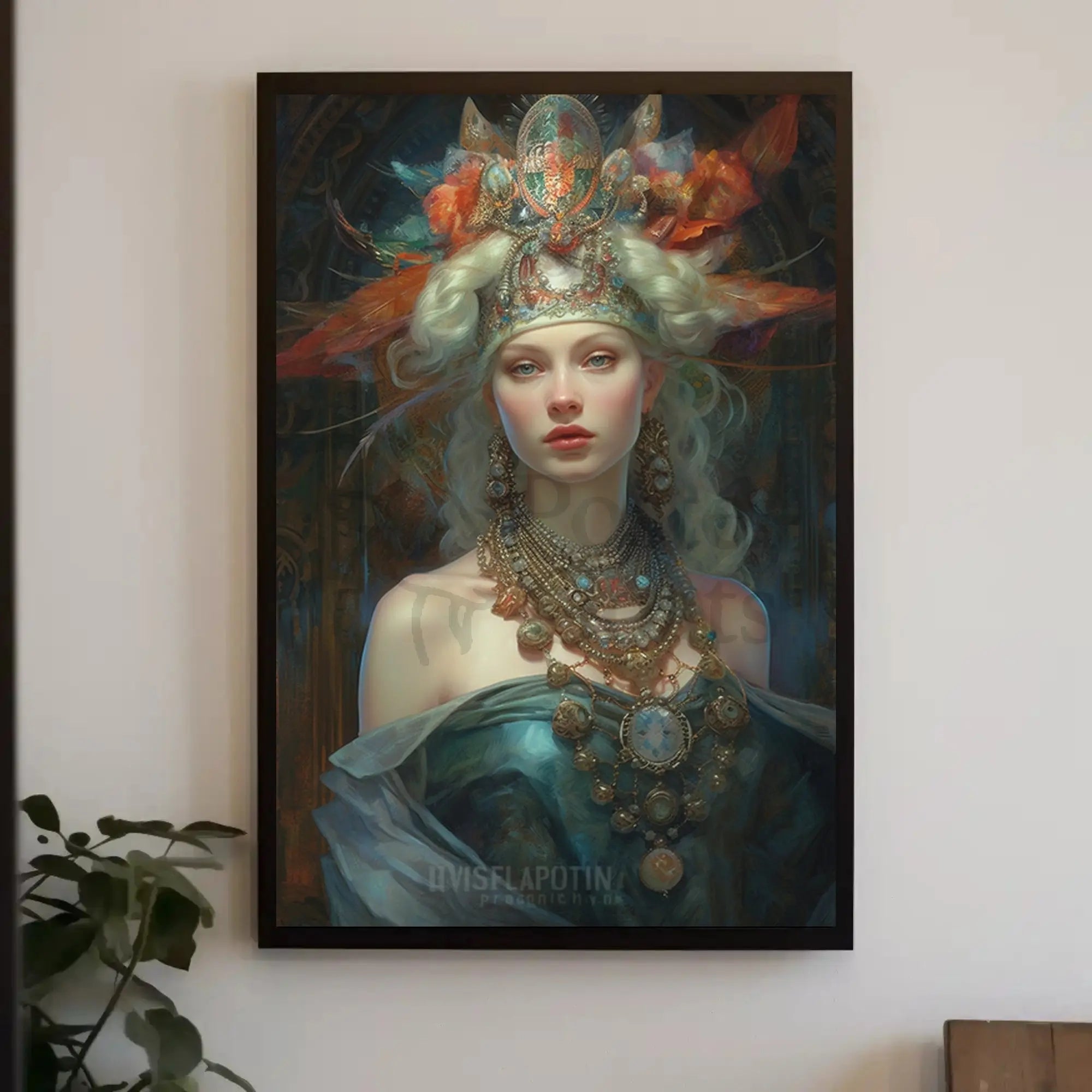 Mythical Regal Goddess in Fantasy Art Poster PosterGoat