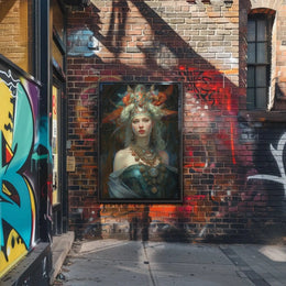 Mythical Regal Goddess in Fantasy Art Poster PosterGoat