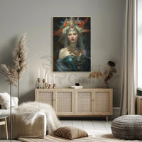 Mythical Regal Goddess in Fantasy Art Poster PosterGoat