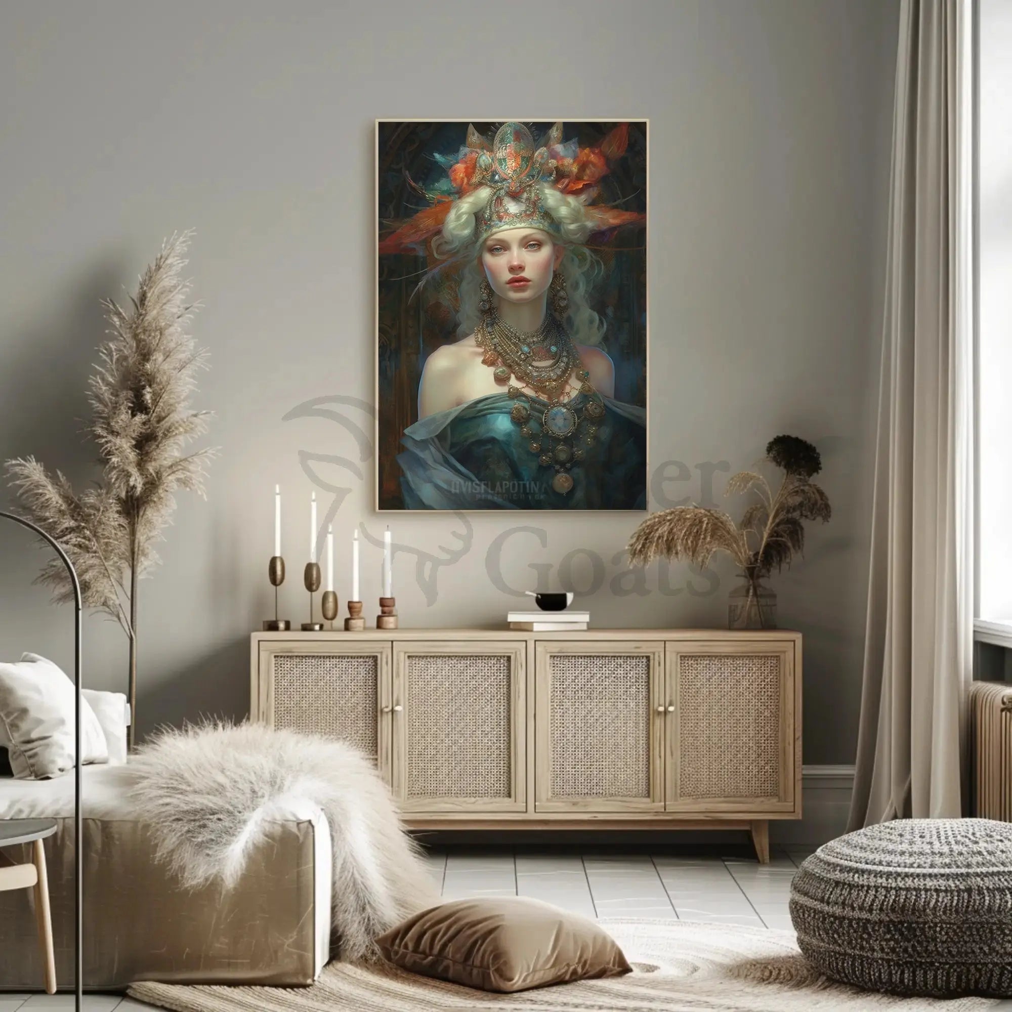 Mythical Regal Goddess in Fantasy Art Poster PosterGoat