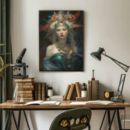 Mythical Regal Goddess in Fantasy Art Poster PosterGoat