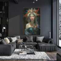 Mythical Regal Goddess in Fantasy Art Poster PosterGoat