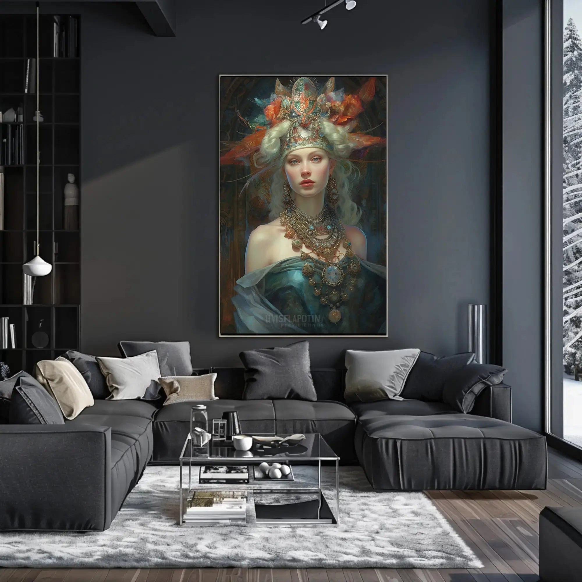 Mythical Regal Goddess in Fantasy Art Poster PosterGoat