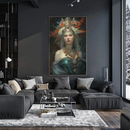 Mythical Regal Goddess in Fantasy Art Poster PosterGoat