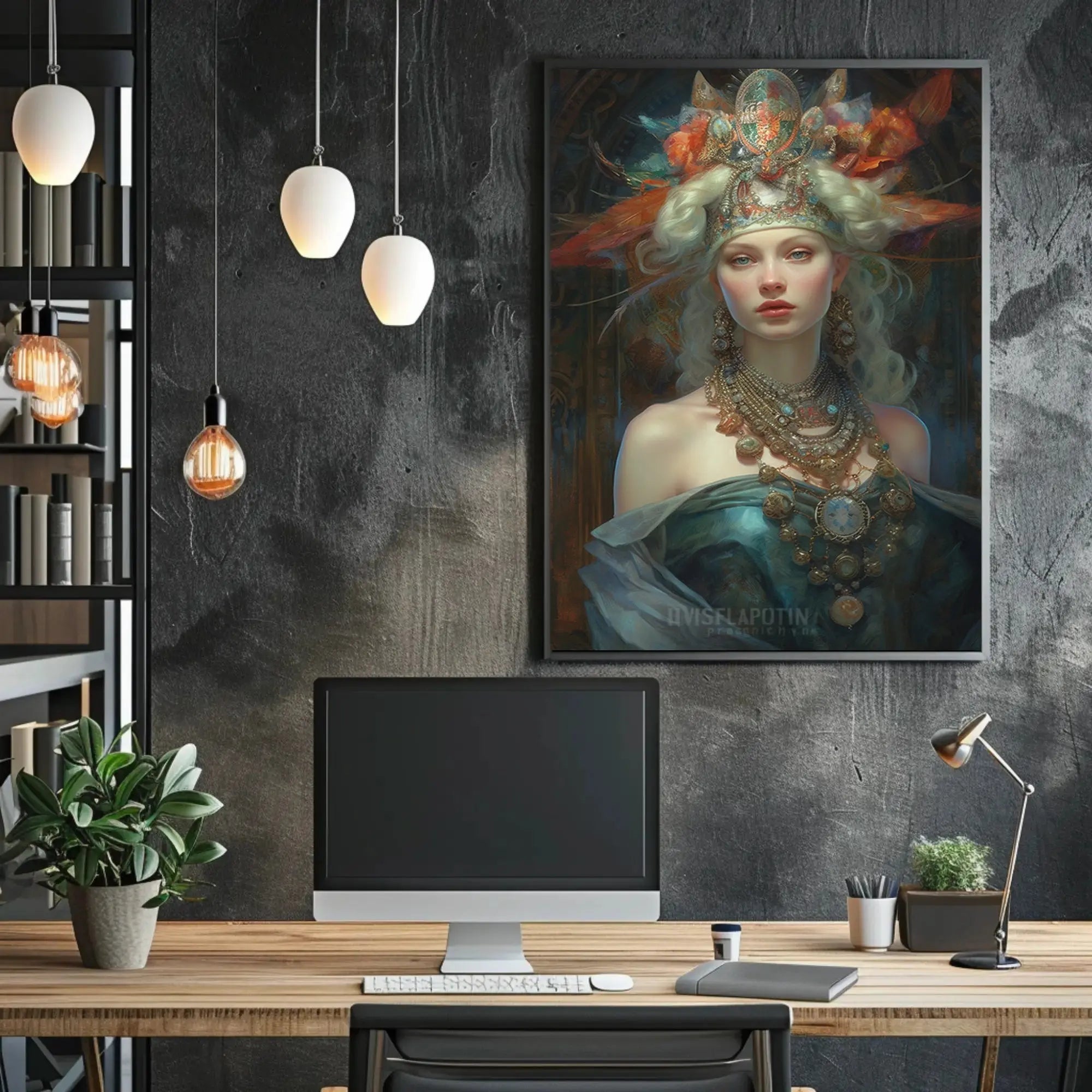 Mythical Regal Goddess in Fantasy Art Poster PosterGoat