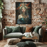 Mythical Regal Goddess in Fantasy Art Poster PosterGoat