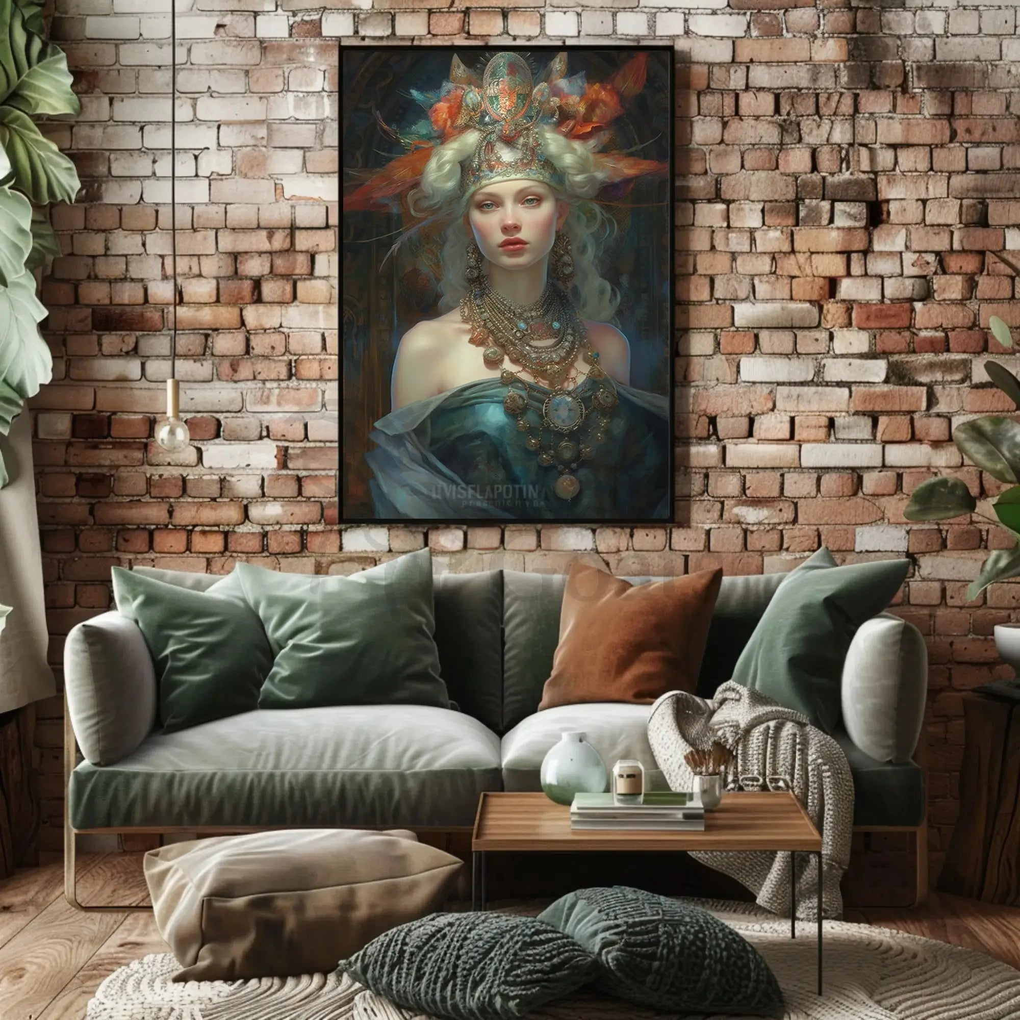 Mythical Regal Goddess in Fantasy Art Poster PosterGoat