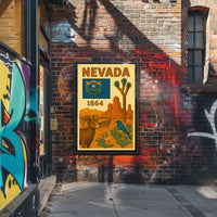 NEVADA Heritage Landscapes Illustrated Travel Poster PosterGoat