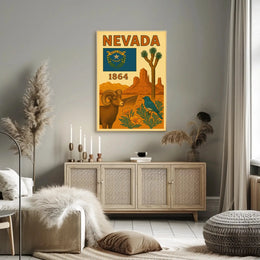NEVADA Heritage Landscapes Illustrated Travel Poster PosterGoat