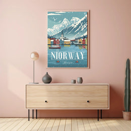 NORWAY Scenic Bergen Vintage Travel Poster PosterGoat