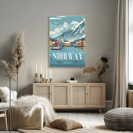 NORWAY Scenic Bergen Vintage Travel Poster PosterGoat