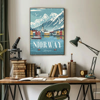 NORWAY Scenic Bergen Vintage Travel Poster PosterGoat
