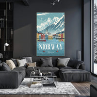 NORWAY Scenic Bergen Vintage Travel Poster PosterGoat