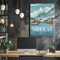 NORWAY Scenic Bergen Vintage Travel Poster PosterGoat