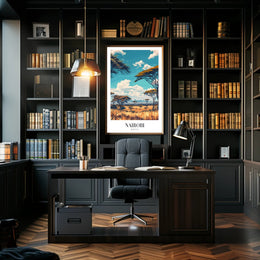 Nairobi Skyline and Savannah Travel Poster PosterGoat