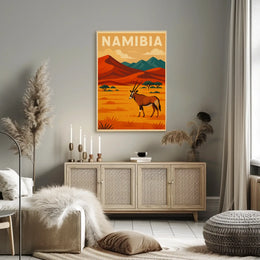 Namibian Landscape Adventure Vintage Travel Poster PosterGoat
