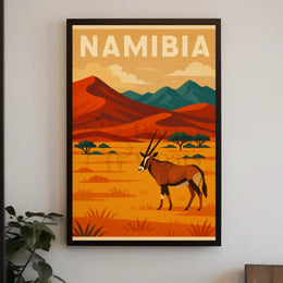 Namibian Landscape Adventure Vintage Travel Poster PosterGoat
