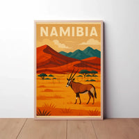 Namibian Landscape Adventure Vintage Travel Poster PosterGoat