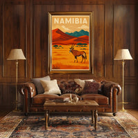 Namibian Landscape Adventure Vintage Travel Poster PosterGoat