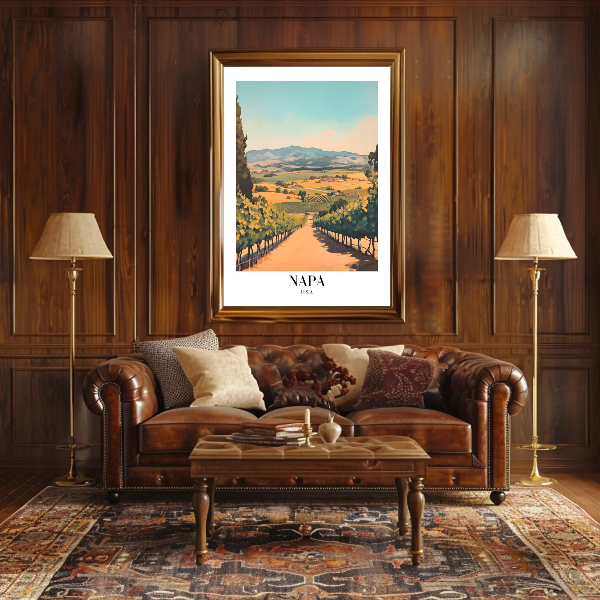 Napa Valley Scenic Vintage Travel Poster PosterGoat