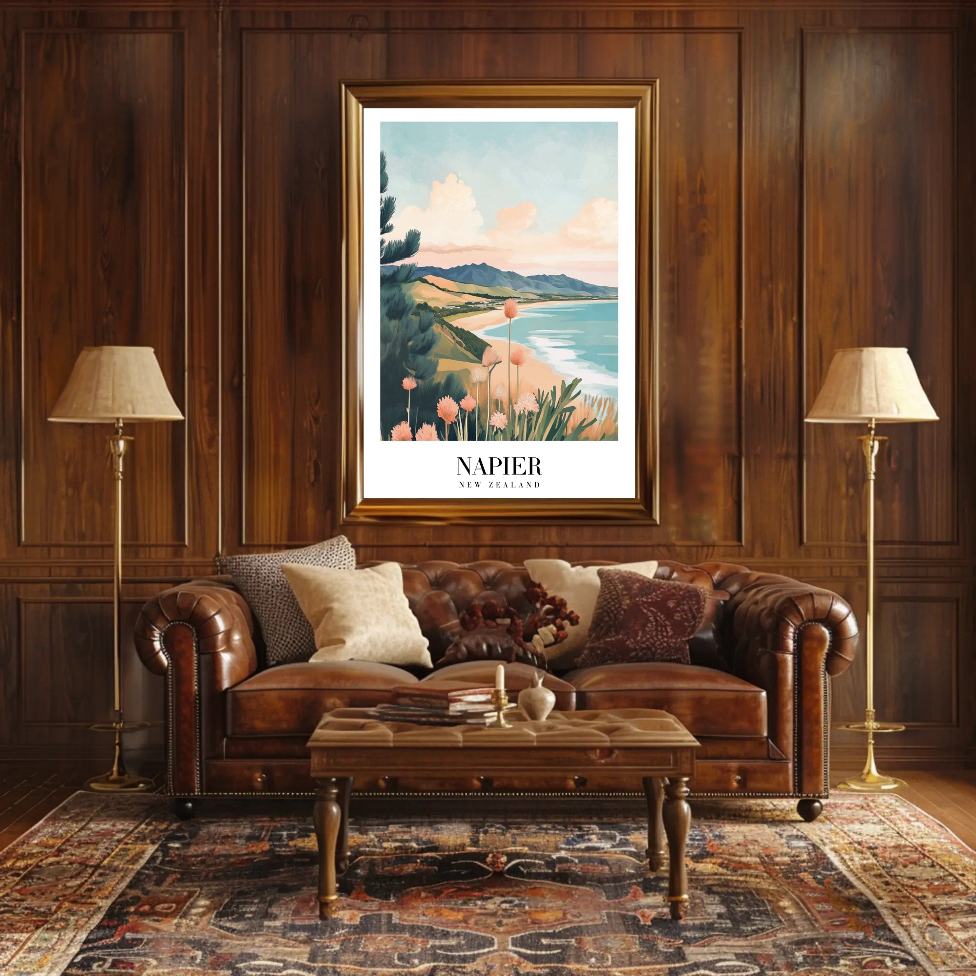 Napier's Coastal Beauty Vintage-Inspired Travel Poster PosterGoat