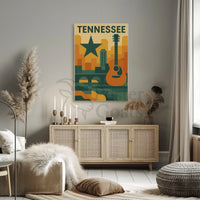 Nashville Music Skyline Geometric Art Poster PosterGoat