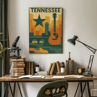 Nashville Music Skyline Geometric Art Poster PosterGoat