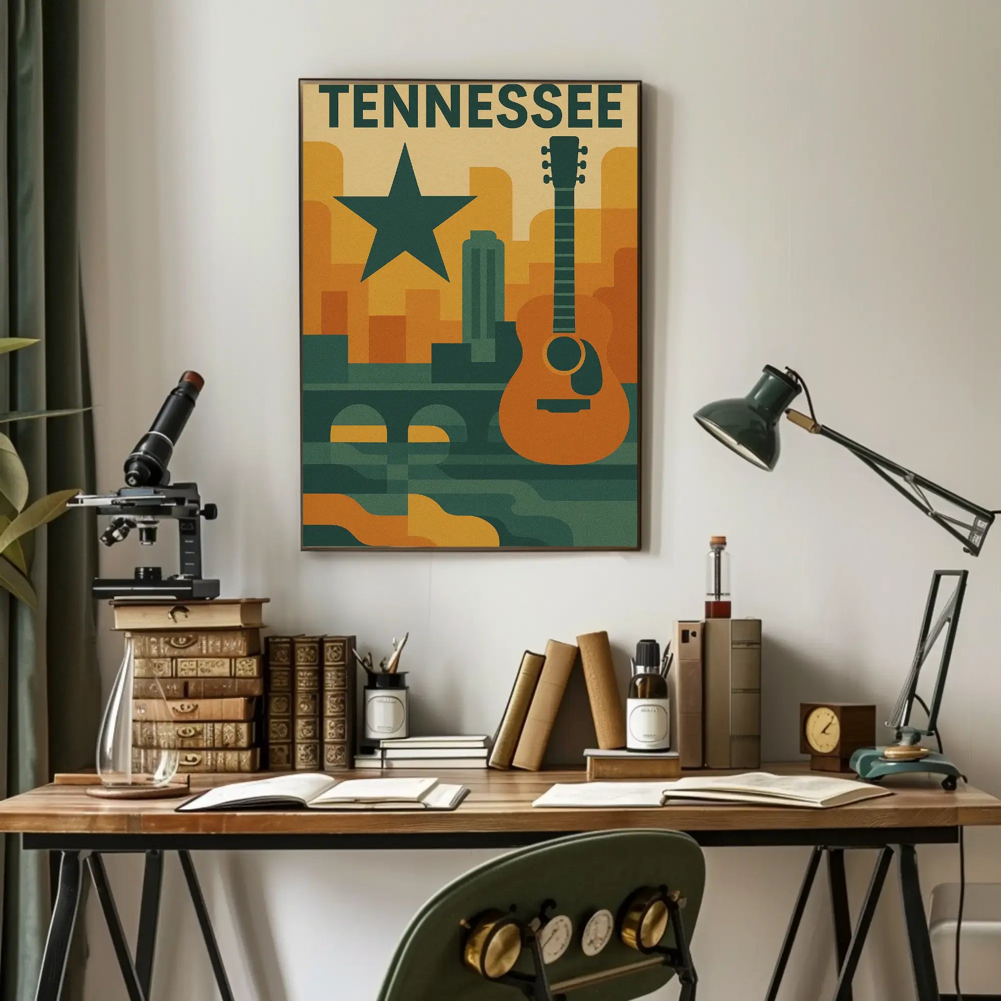 Nashville Music Skyline Geometric Art Poster PosterGoat