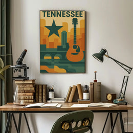 Nashville Music Skyline Geometric Art Poster PosterGoat