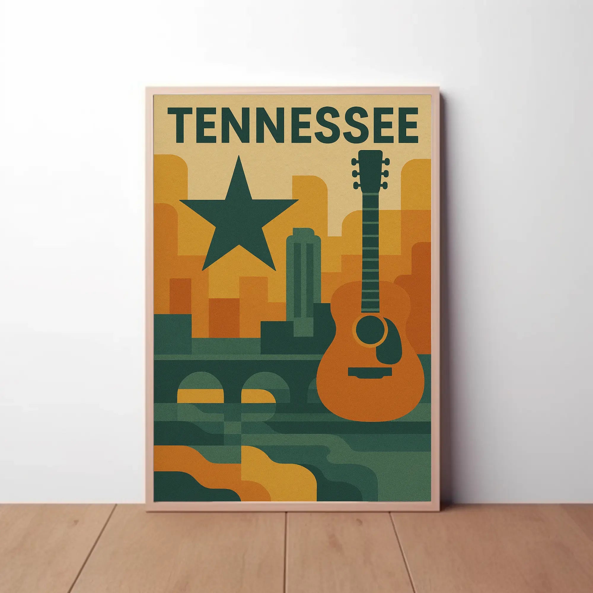 Nashville Music Skyline Geometric Art Poster PosterGoat