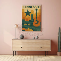 Nashville Music Skyline Geometric Art Poster PosterGoat