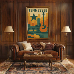 Nashville Music Skyline Geometric Art Poster PosterGoat