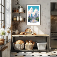 Nashville Urban Cityscape Vibrant Skyline Poster PosterGoat