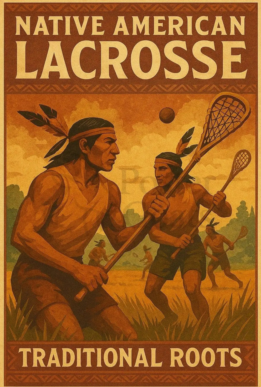 Native American Lacrosse: Celebrating Heritage Sports Poster PosterGoat