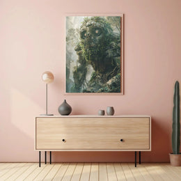 Nature Golem in Mystical Forest Futuristic Sci-Fi Poster PosterGoat