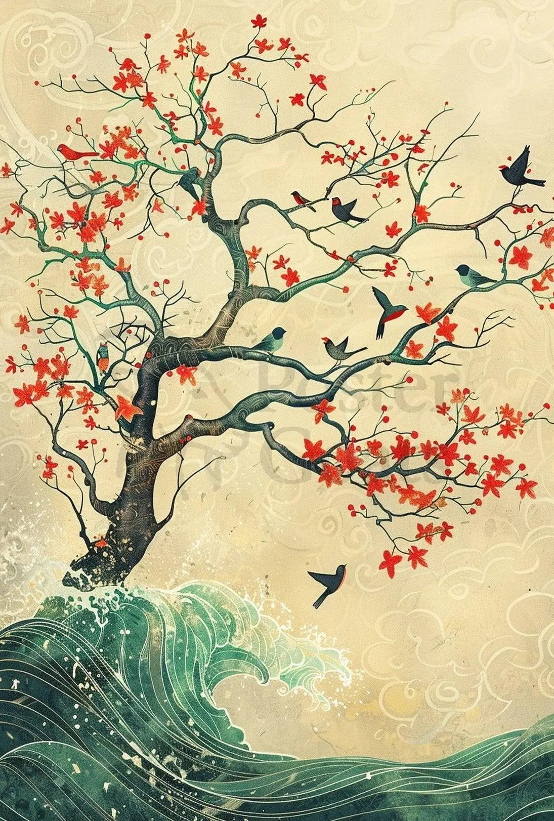 Nature-Inspired Ukiyo-e Art Print: Artistic Poster PosterGoat