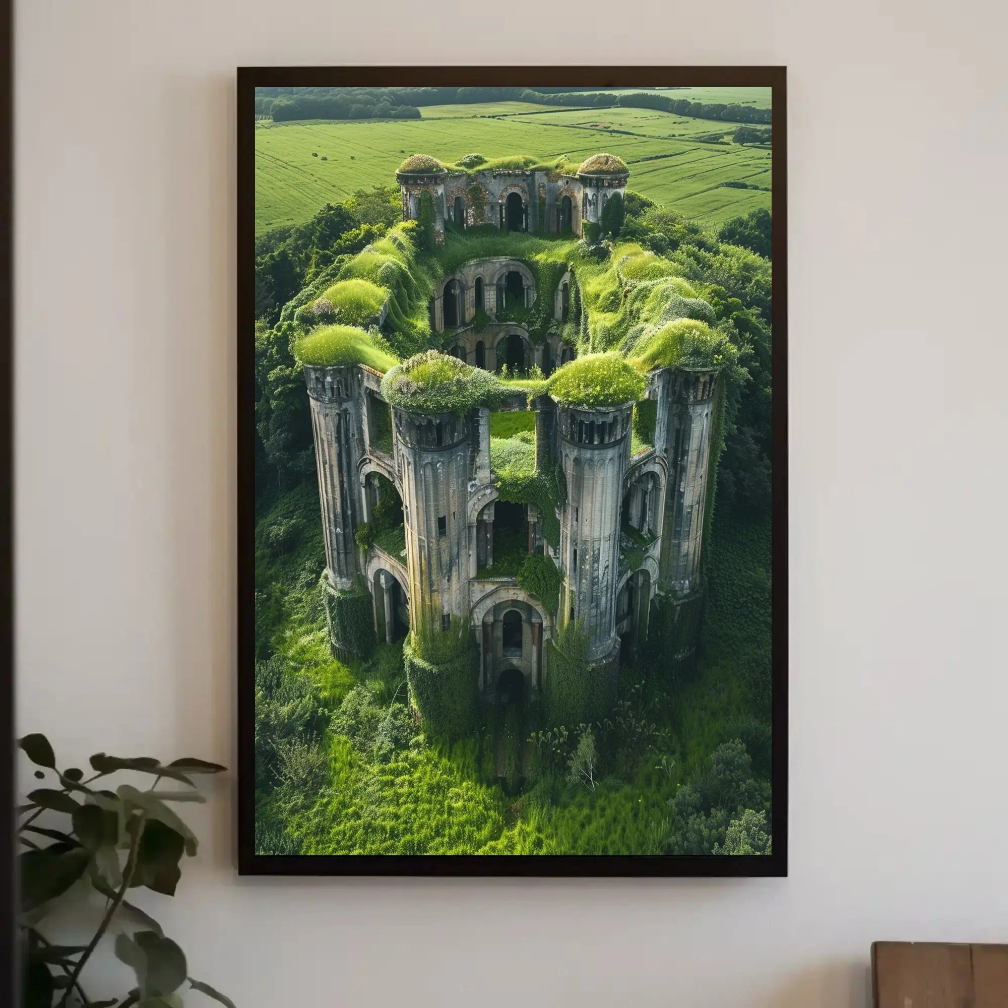 Nature Reclaims Ancient Fortress in Artistic Poster PosterGoat