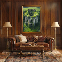 Nature Reclaims Ancient Fortress in Artistic Poster PosterGoat