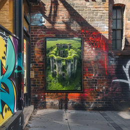 Nature Reclaims Ancient Fortress in Artistic Poster PosterGoat