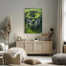 Nature Reclaims Ancient Fortress in Artistic Poster PosterGoat