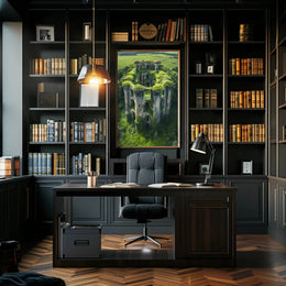 Nature Reclaims Ancient Fortress in Artistic Poster PosterGoat